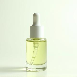Natural glowing face serum bottle with dropper